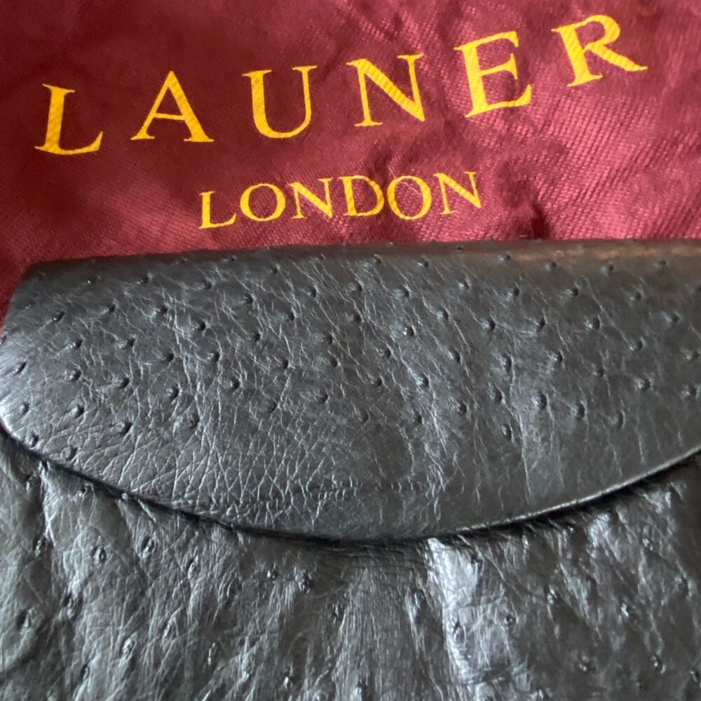 Launer London Vintage Clutch Purse with Gold Chain Removable Strap